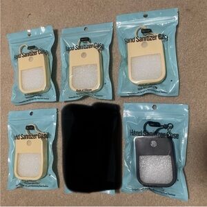 Silicone Hand Sanitizer Case with Keychain - Yellow & Black